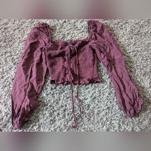Forever 21 Front Tie Up Smocked Top (S)